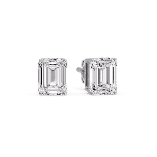 Emerald Cut Diamond Stud Earrings