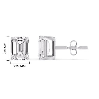 Emerald Cut Diamond Stud Earrings