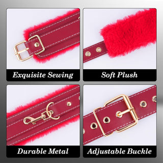 CrimsonChain Red BDSM Collar Restraint Kit