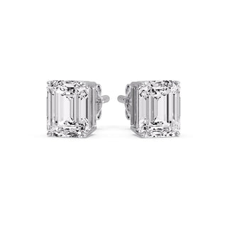 Emerald Cut Diamond Stud Earrings