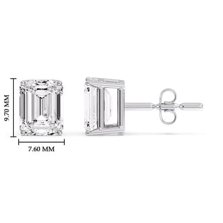 Emerald Cut Diamond Stud Earrings