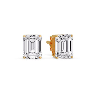 Emerald Cut Diamond Stud Earrings