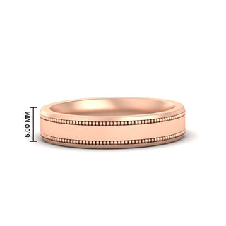 5 mm Mens Band Double Milgrain - MENAGERIE Intimates MENS Lingerie