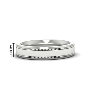 5 mm Mens Band Double Milgrain - MENAGERIE Intimates MENS Lingerie