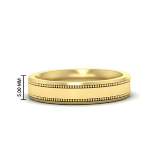5 mm Mens Band Double Milgrain - MENAGERIE Intimates MENS Lingerie