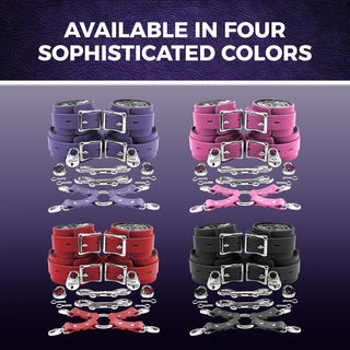 SableChain Premium BDSM Fur-Lined Leather Cuffs Set