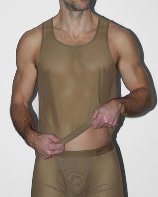 Sheer Relaxed Tank Dark Nude