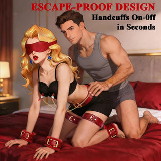 DominaLux Premium Red 15-Piece BDSM Bondage Kit