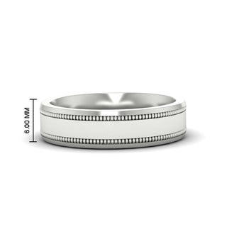 5 mm Mens Band Double Milgrain - MENAGERIE Intimates MENS Lingerie