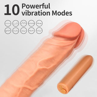 PulsePlay Vibrating Strap-On Dildo | 7.28", Remote, 10 Modes