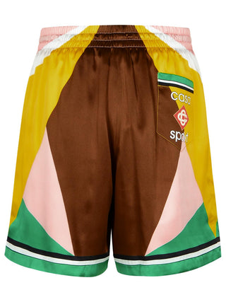 Casablanca 'Geometric' Multicolor Silk Bermuda Shorts Men