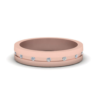 Flat Diamond | Wedding Band | 7 MM