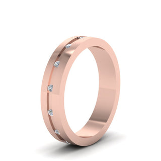 Flat Diamond | Wedding Band | 7 MM