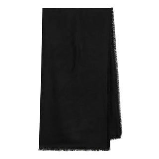 Black Wool And Silk Jacquard Shawl - MENAGERIE Intimates MENS Lingerie