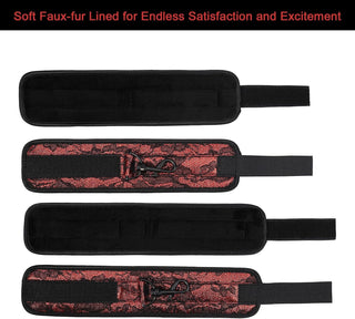 ScarletLace BDSM Hogtie Set, Cuffs & Blindfold