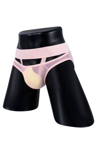 Men’s Sexy Sheer Thong with Ring & Strap Design