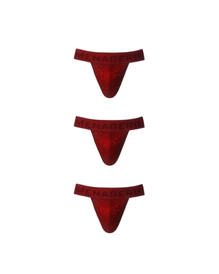 BAND THONG| 7 Piece | MultiPack | RED - MENAGERIE Intimates MENS Lingerie