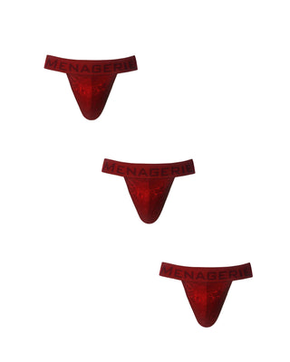 BAND THONG| 3 Piece | MultiPack | RED - MENAGERIE Intimates MENS Lingerie