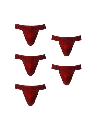 BAND THONG| 5 Piece | MultiPack | RED - MENAGERIE Intimates MENS Lingerie