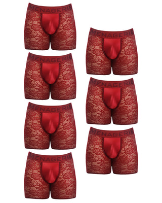 BOXER BRIEF | 7 Piece set | MultiPack | RED - MENAGERIE Intimates MENS Lingerie