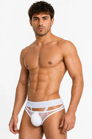 Men’s Sexy Sheer Thong with Ring & Strap Design