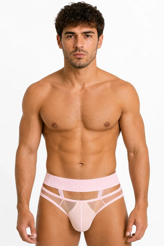 Men’s Sexy Sheer Thong with Ring & Strap Design