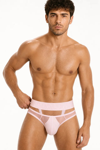 Men’s Sexy Sheer Thong with Ring & Strap Design