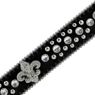 Black Scout With Studs And White Stones Studded Rhinestones Belts