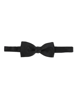 Black Satin Weave Bow Tie