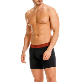 MIDRISE BOXER in BLACK+TERECOTA BAND - MENAGERIE Intimates MENS Lingerie