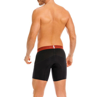 MIDRISE BOXER in BLACK+TERECOTA BAND - MENAGERIE Intimates MENS Lingerie