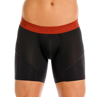 MIDRISE BOXER in BLACK+TERECOTA BAND - MENAGERIE Intimates MENS Lingerie