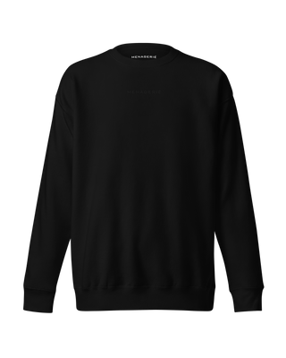 CREW NECK SWEATSHIRT | 100% COTTON | BLACK EMBROIDERY