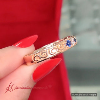 Classic Mens 3 Stone Wedding Band - MENAGERIE Intimates MENS Lingerie