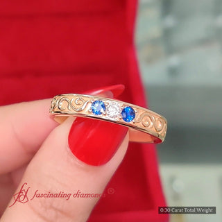 Classic Mens 3 Stone Wedding Band - MENAGERIE Intimates MENS Lingerie