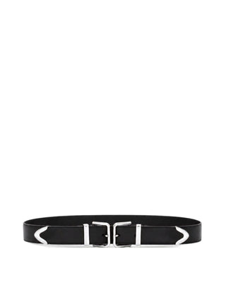Dolce & Gabbana Double Buckle Leather Belt