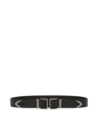Dolce & Gabbana Double Buckle Leather Belt