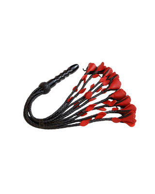 Thuddy Flogger | 9 Braided Falls & Heavy Red Roses