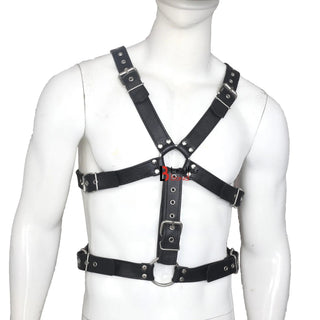 Double Folded Real Cowhide Leather Harness for Men Chest Harness Shoulder Harness Men Fetish Wear - MENAGERIE Intimates MENS Lingerie