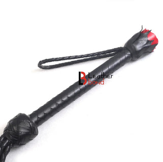 Red Rose Flogger | 9 Braided Leather Falls
