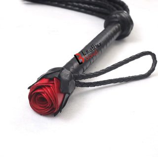 Red Rose Flogger | 9 Braided Leather Falls