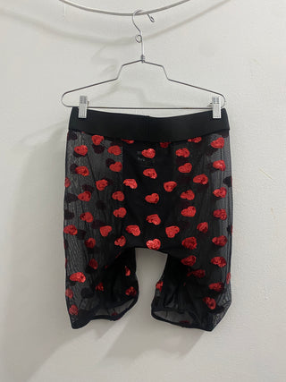 MESH MIDWAY BRIEF | RED HEARTS | SAMPLE SALE - MENAGERIE Intimates MENS Lingerie