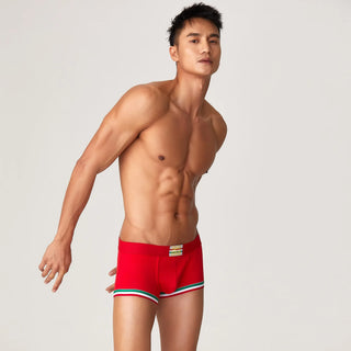 Men’s Cotton Boxer Briefs – Solid Color Streetwear Style