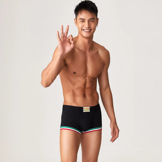 Men’s Cotton Boxer Briefs – Solid Color Streetwear Style