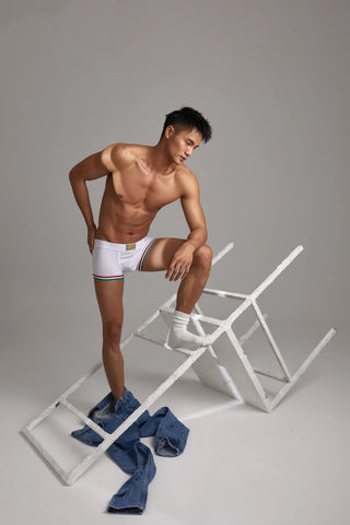 Men’s Cotton Boxer Briefs – Solid Color Streetwear Style