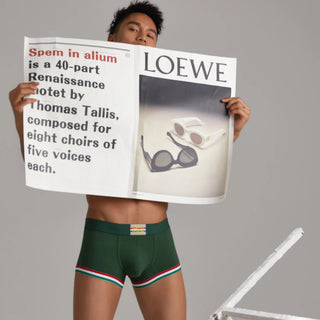 Men’s Cotton Boxer Briefs – Solid Color Streetwear Style
