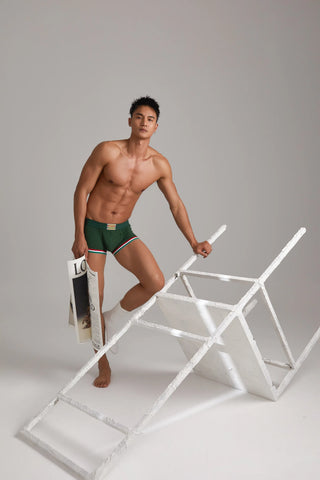 Men’s Cotton Boxer Briefs – Solid Color Streetwear Style