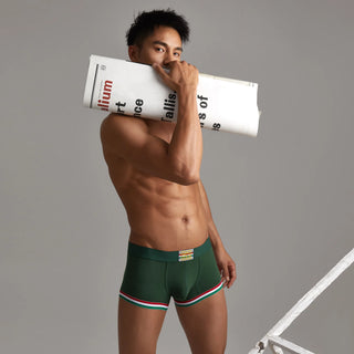 Men’s Cotton Boxer Briefs – Solid Color Streetwear Style