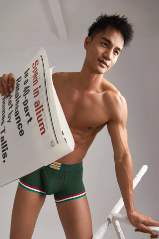 Men’s Cotton Boxer Briefs – Solid Color Streetwear Style