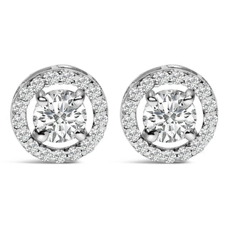 Diamond Halo Cufflink | 4K White Gold 1 3/4 Cttw Lab Grown